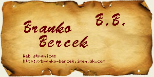 Branko Berček vizit kartica